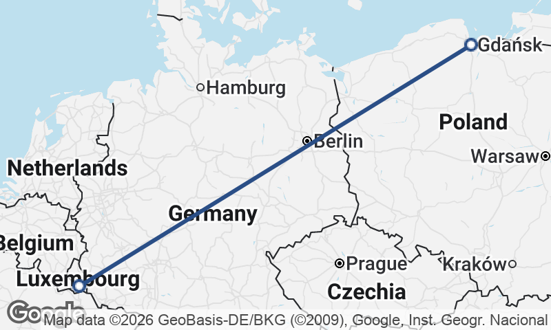 Gdańsk to Luxembourg City