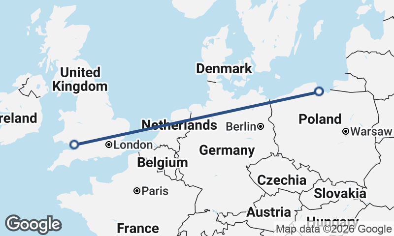 Gdańsk to Cardiff