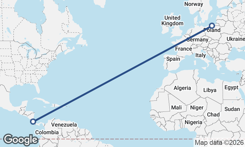 Gdańsk to San José
