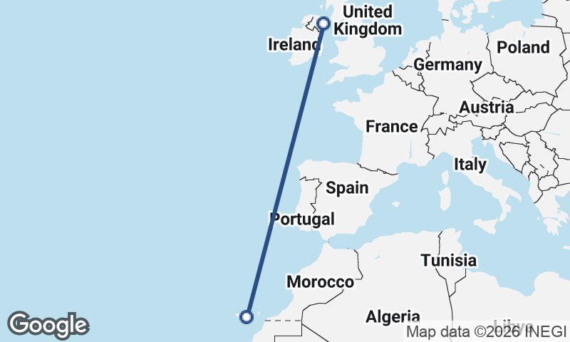 Belfast to Las Palmas de Gran Canaria