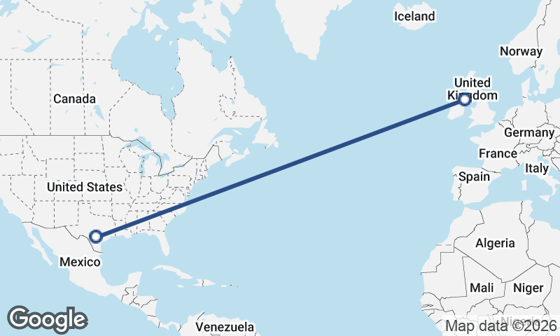 Belfast to San Antonio