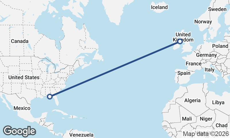 Belfast to Panama City