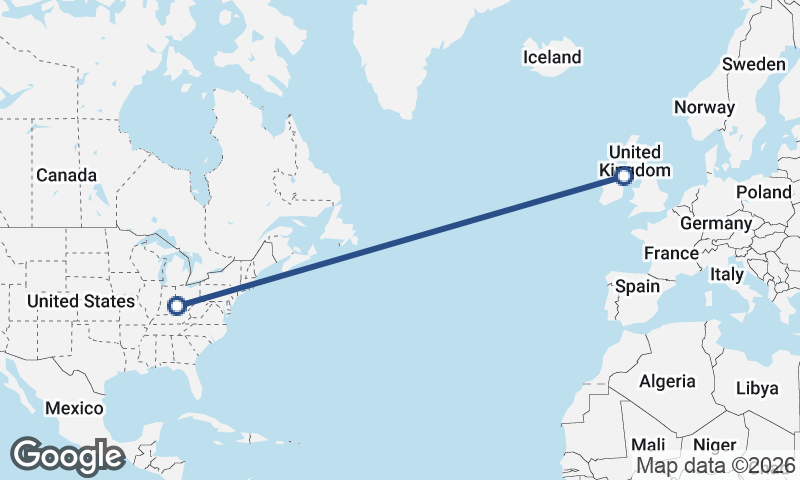 Belfast to Cincinnati