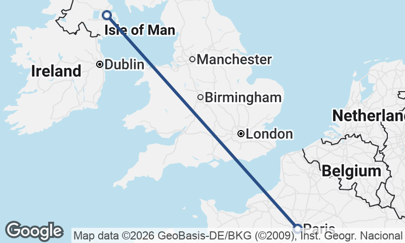 Belfast to Paris