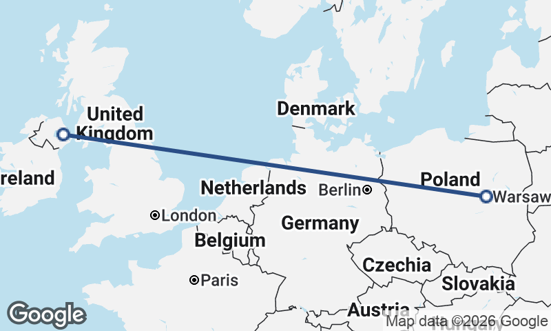 Belfast to Warsaw