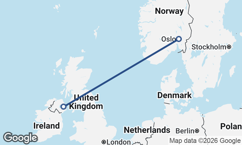 Belfast to Oslo