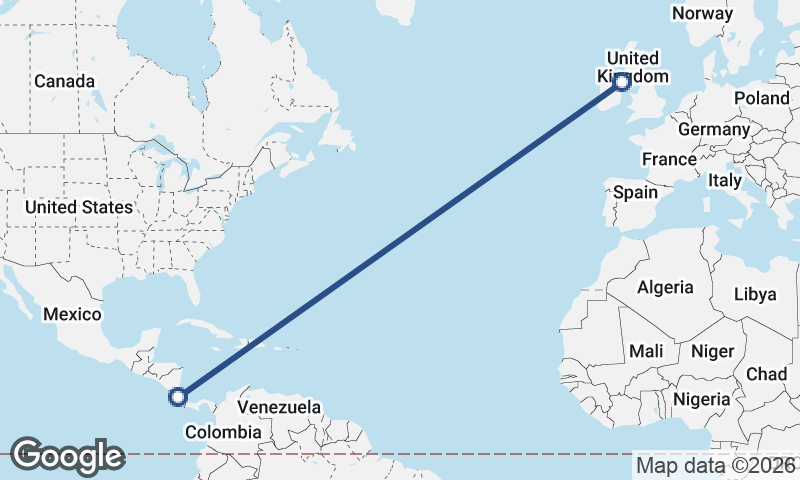 Belfast to San José