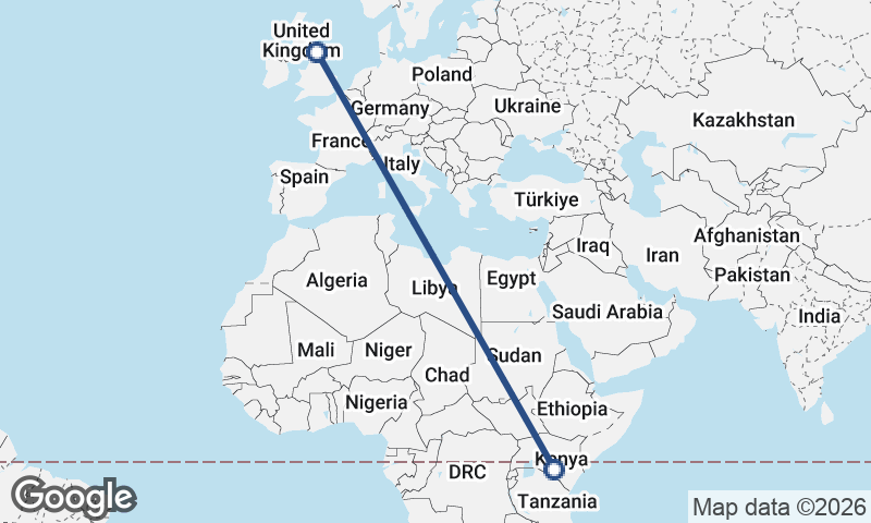 Newcastle upon Tyne to Nairobi