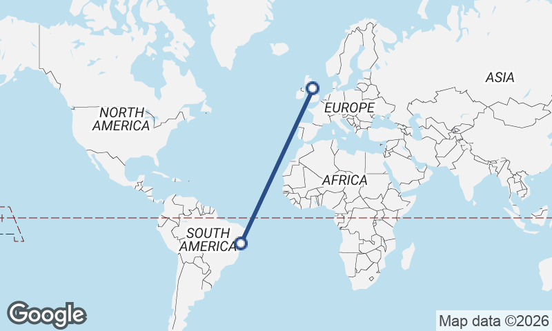 Newcastle upon Tyne to Salvador