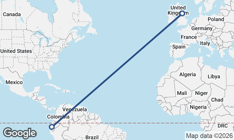 Newcastle upon Tyne to Guayaquil