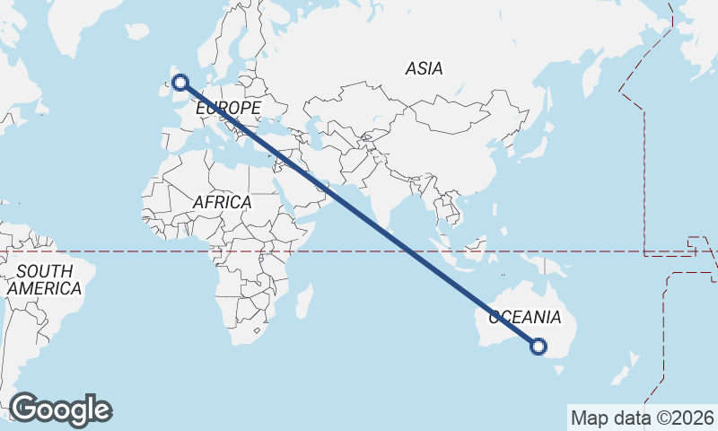 Newcastle upon Tyne to Adelaide