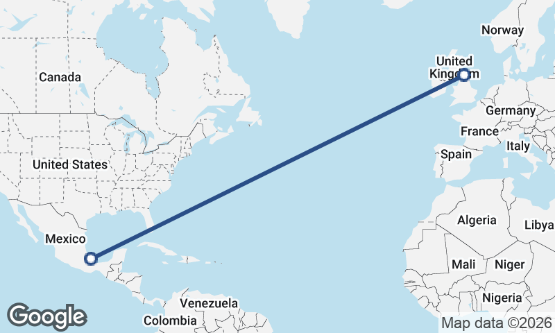 Newcastle upon Tyne to Veracruz