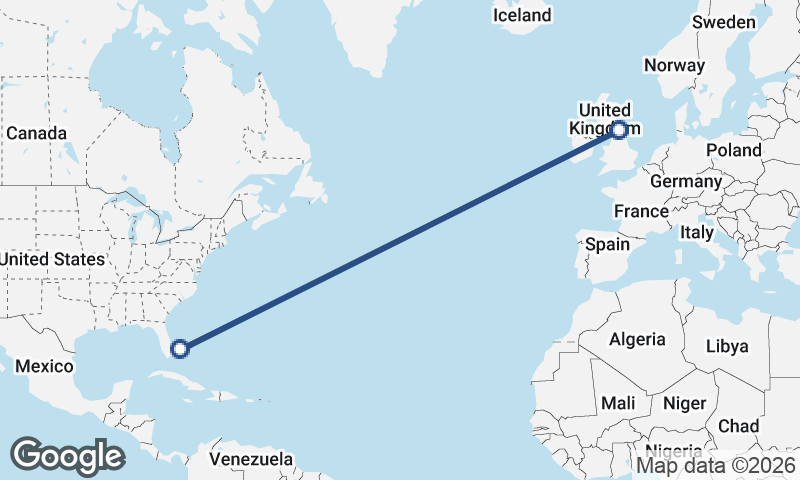Newcastle upon Tyne to Freeport City