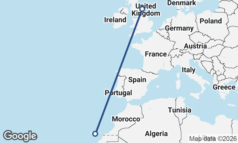 Newcastle upon Tyne to Las Palmas de Gran Canaria