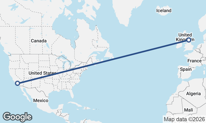 Newcastle upon Tyne to Los Angeles