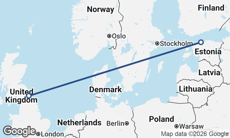 Newcastle upon Tyne to Tallinn