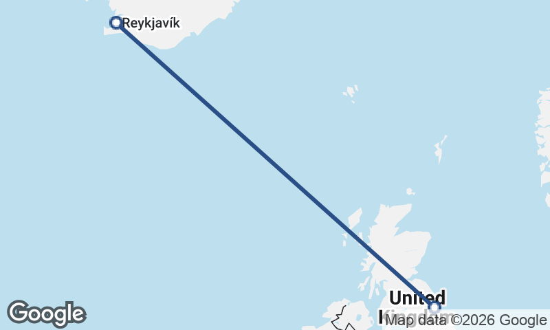 Newcastle upon Tyne to Reykjavík