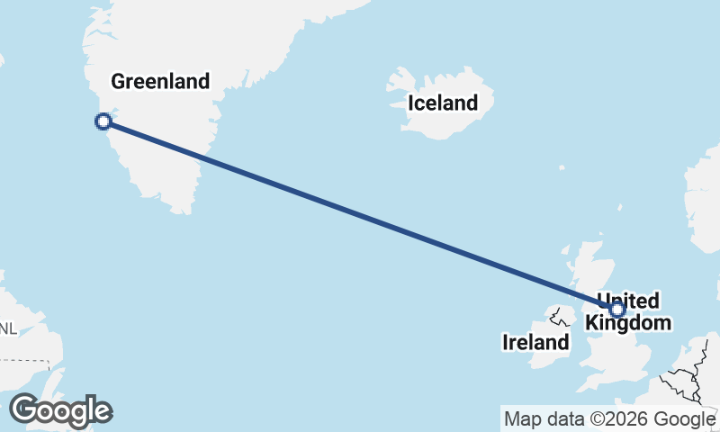 Newcastle upon Tyne to Nuuk