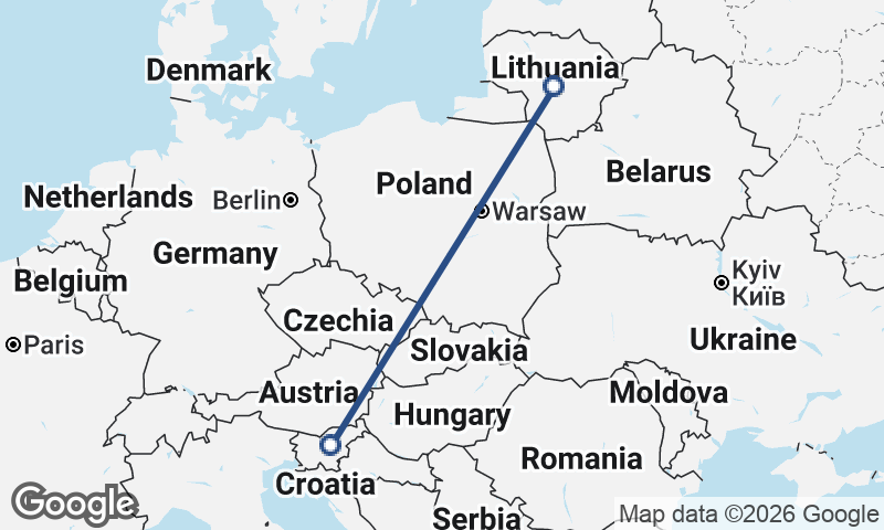 Lithuania to Slovenia