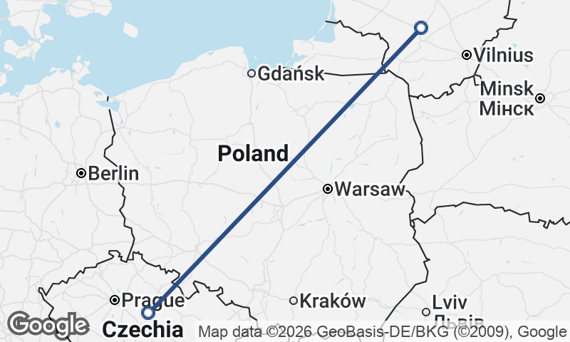Lithuania to Czech Republic
