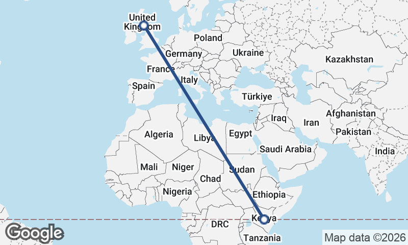 United Kingdom to Kenya