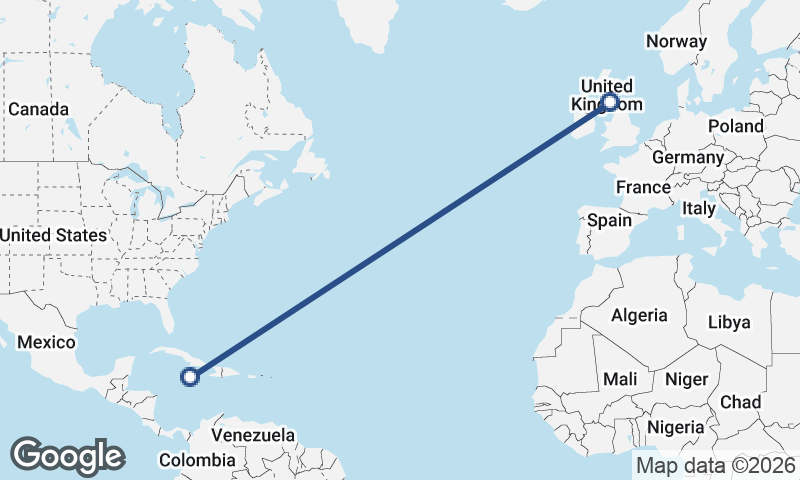 United Kingdom to Jamaica