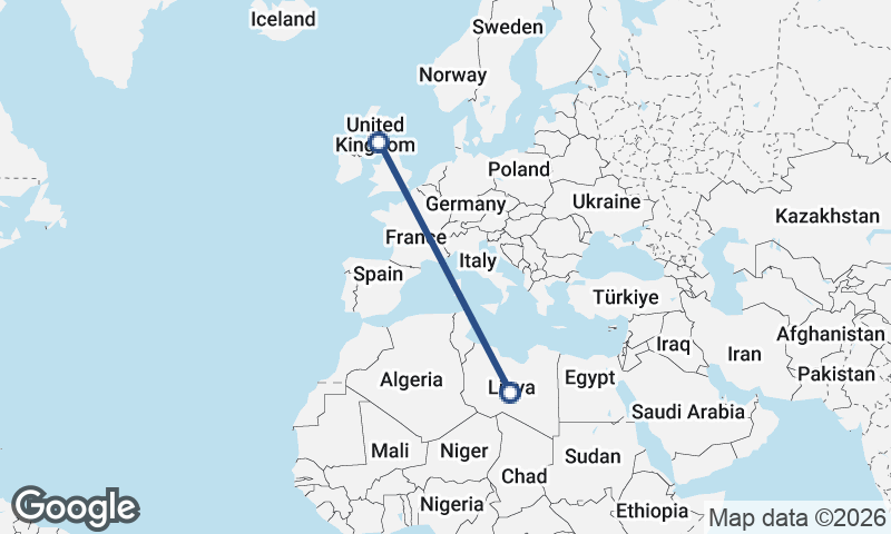 United Kingdom to Libya