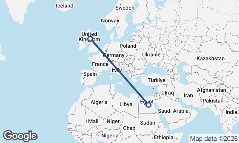 United Kingdom to Egypt