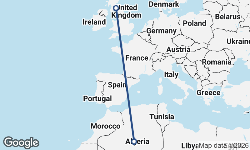 United Kingdom to Algeria