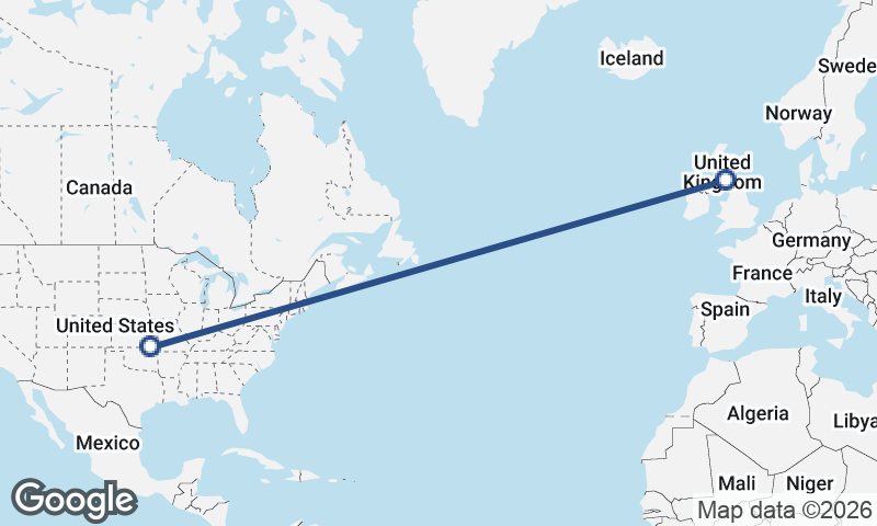 United Kingdom to United States