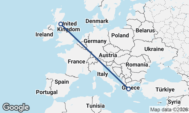 United Kingdom to Greece