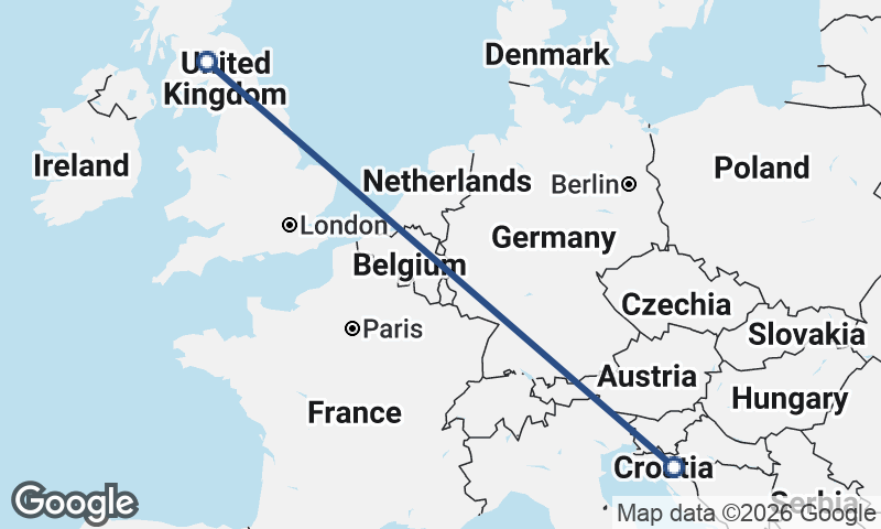 United Kingdom to Croatia