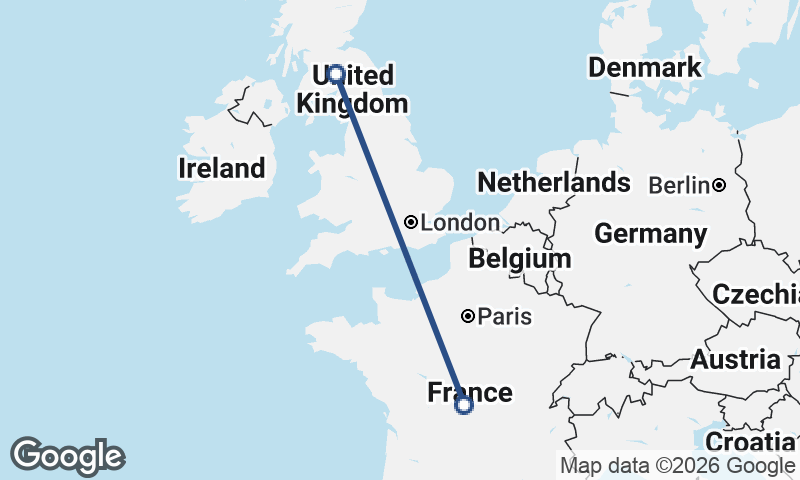 United Kingdom to France