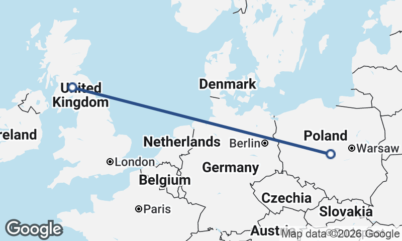 United Kingdom to Poland