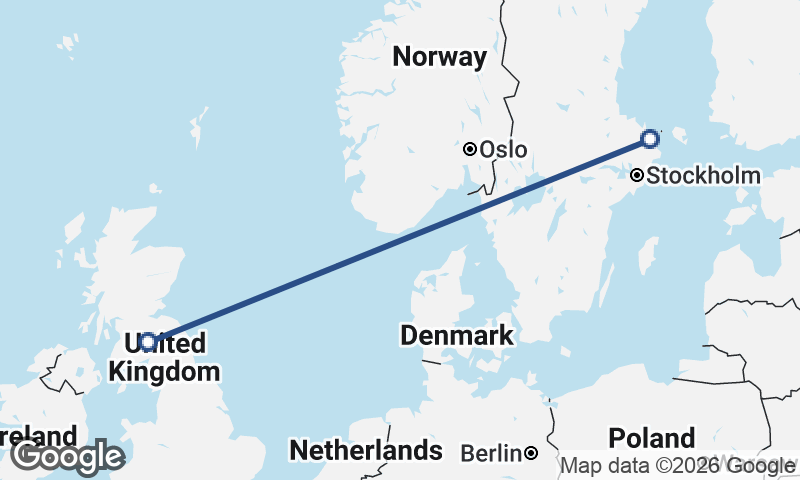 United Kingdom to Sweden
