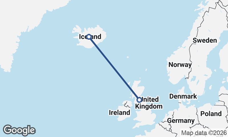United Kingdom to Iceland