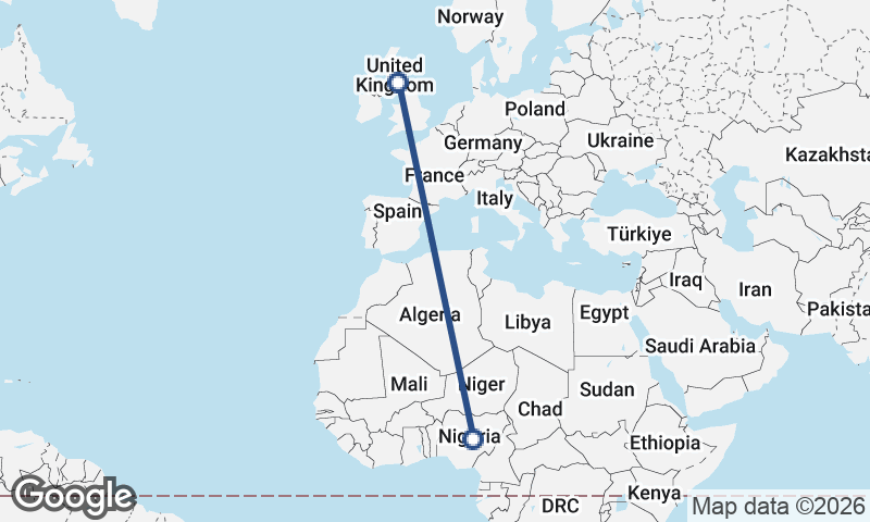 United Kingdom to Nigeria