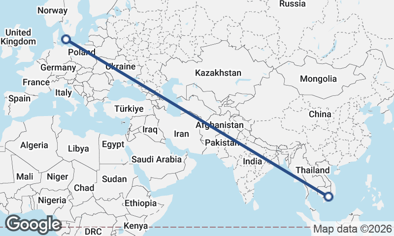 Malmö to Ho Chi Minh City