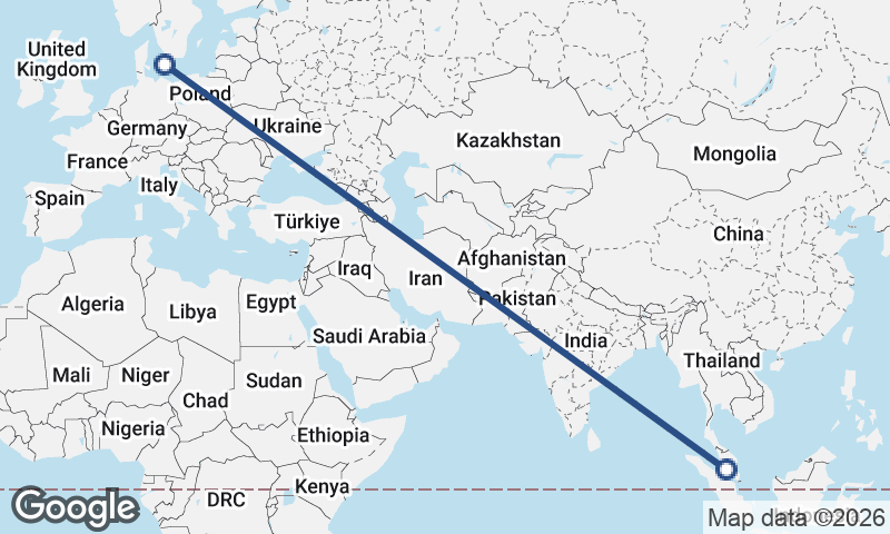 Malmö to Kuala Lumpur