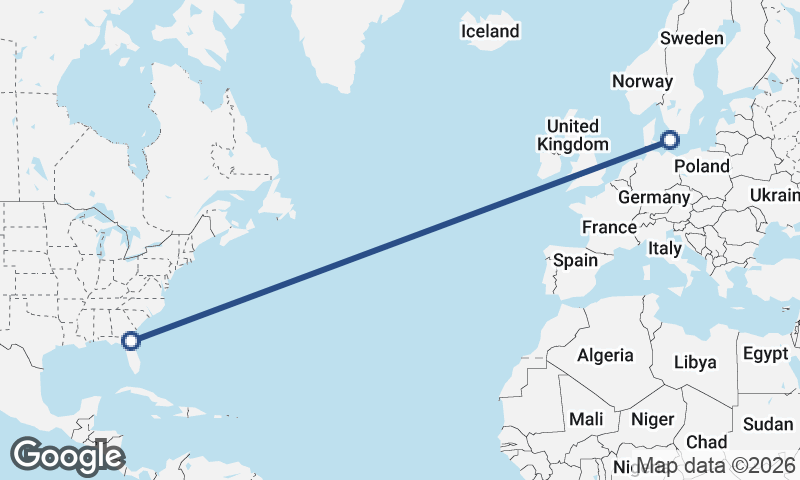 Malmö to Jacksonville