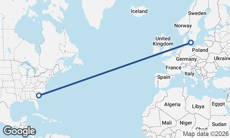 Malmö to Charleston