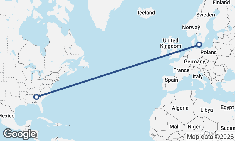 Malmö to Atlanta