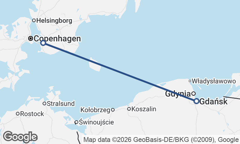 Malmö to Gdańsk