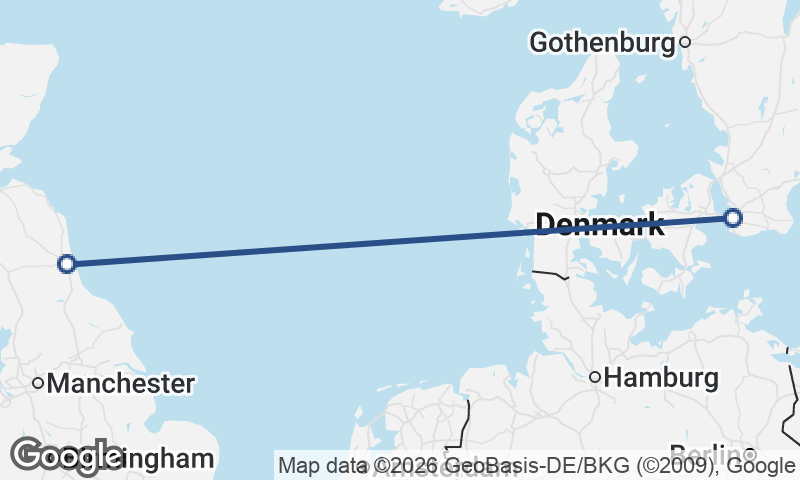 Malmö to Newcastle upon Tyne