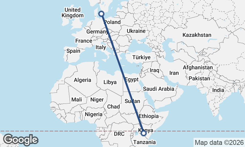 Copenhagen to Nairobi