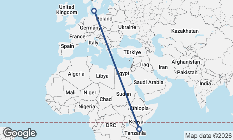 Copenhagen to Mombasa