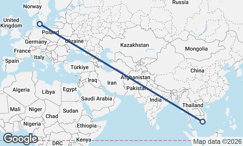 Copenhagen to Ho Chi Minh City