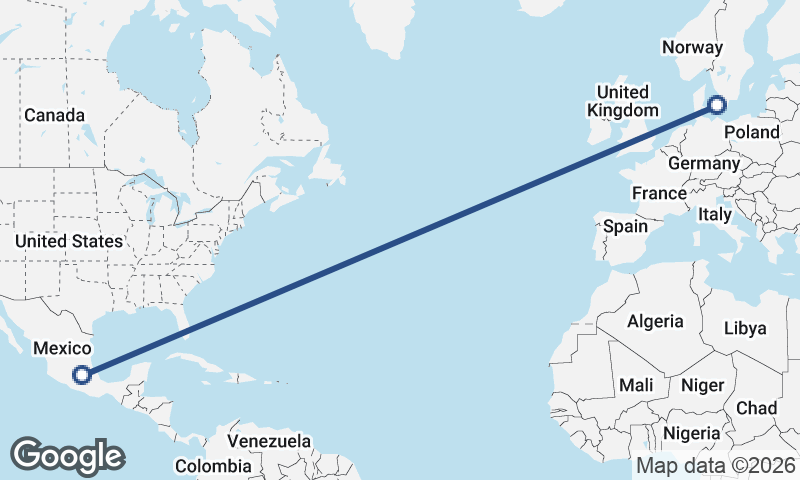 Copenhagen to Mexico City