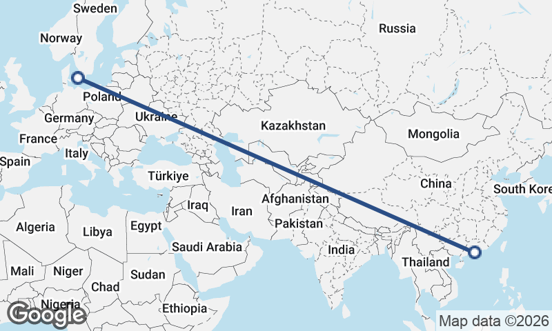 Copenhagen to Macau