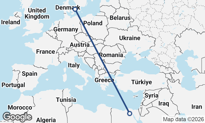Copenhagen to Cairo